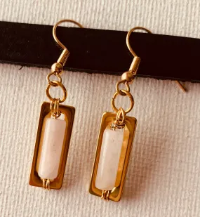 Venus Handmade Rose Quartz Minimalist Earrings