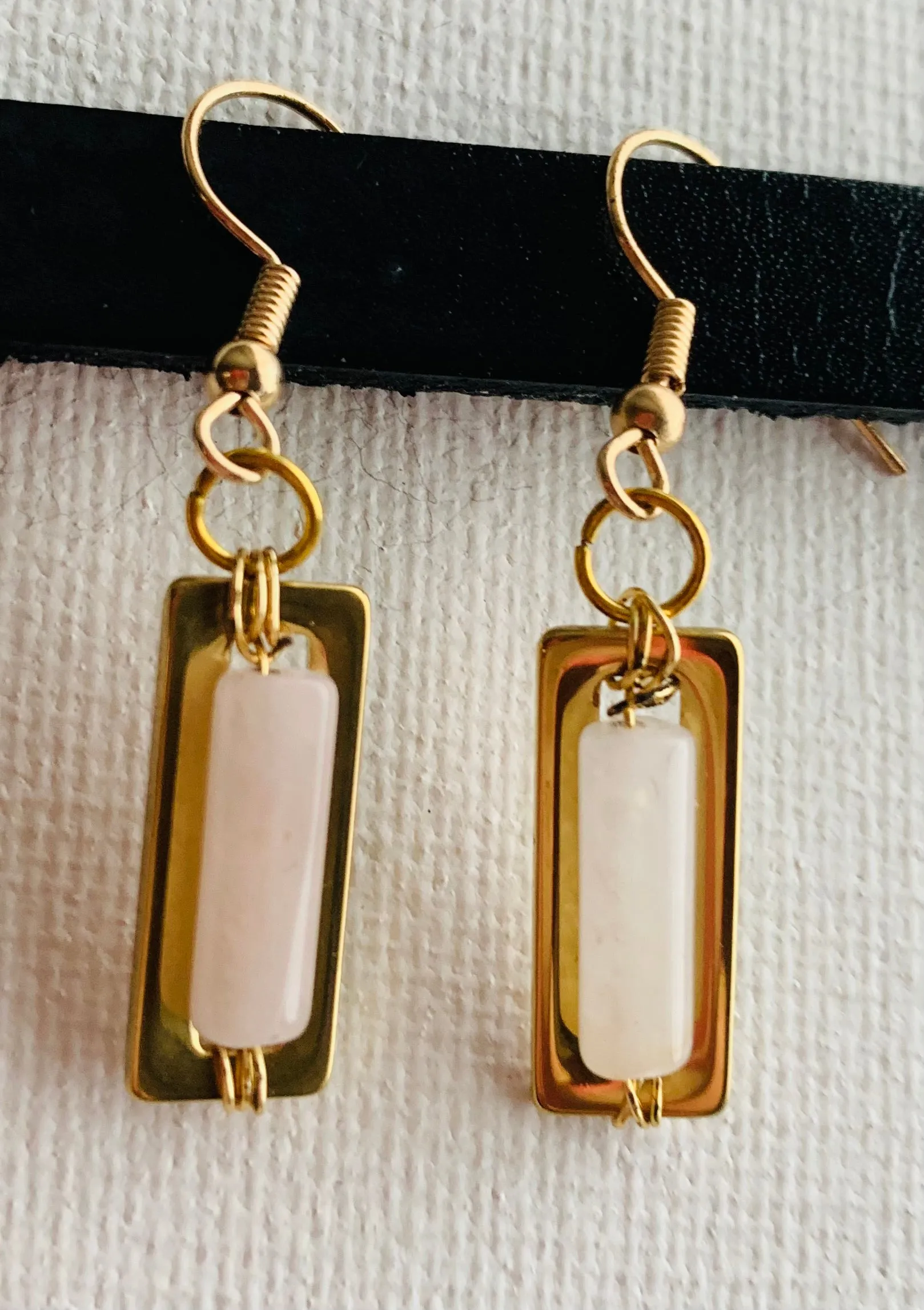 Venus Handmade Rose Quartz Minimalist Earrings