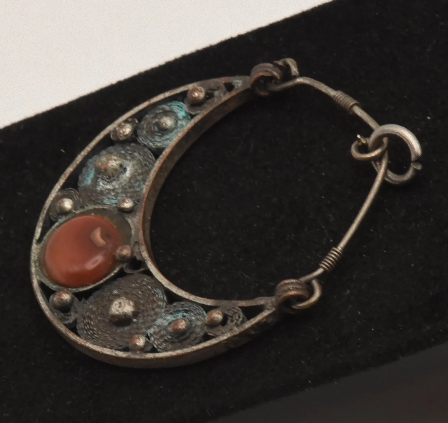 Vintage Handmade Filigree Carnelian Pendant