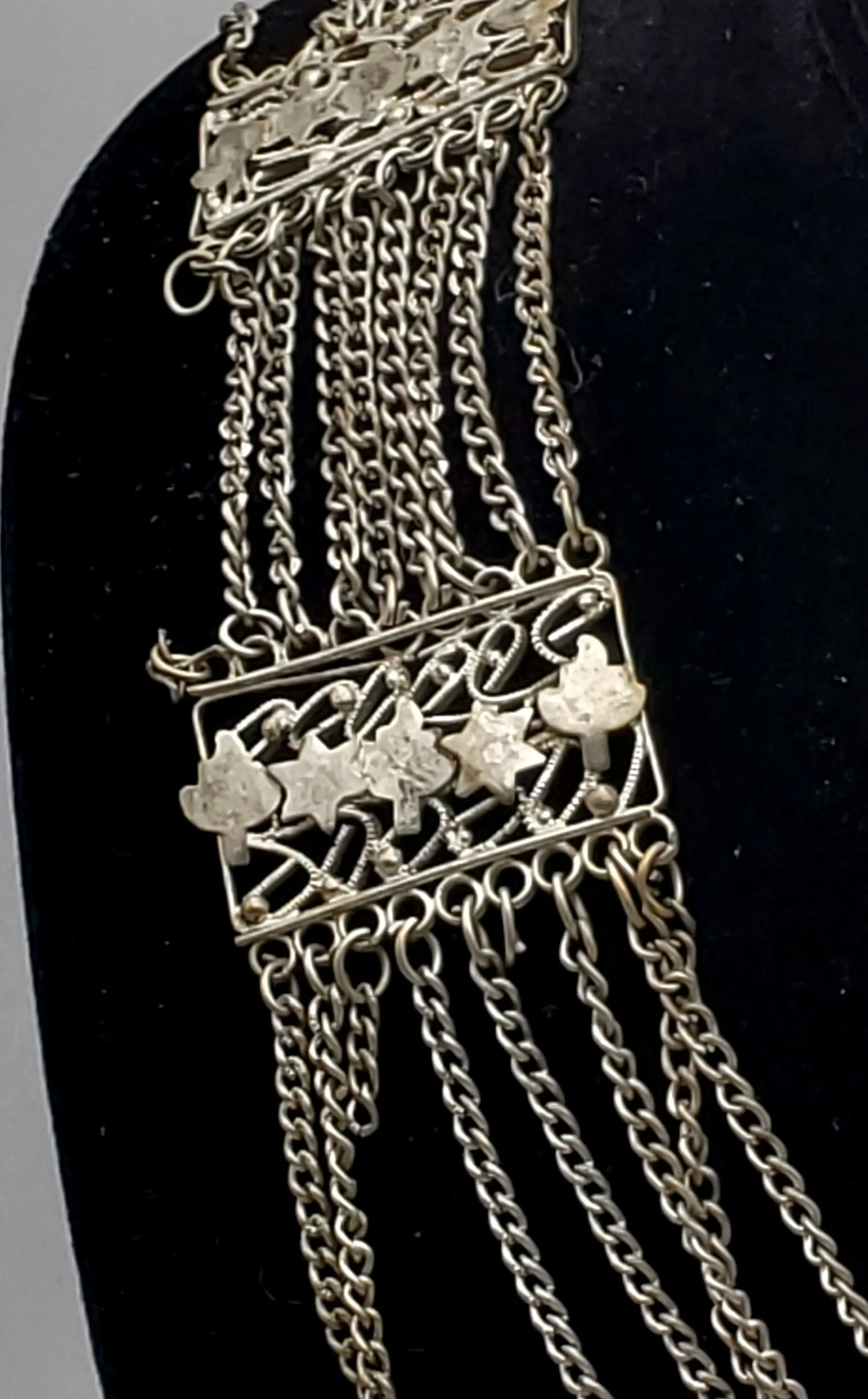 Vintage Handmade Multi-Chain Station Pendant Necklace