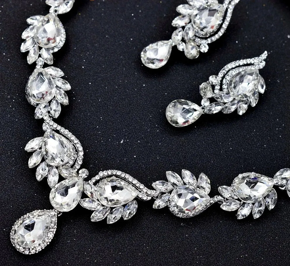 Vintage Necklace Earring Jewelry Set for Women Wedding Party Festival Accessories