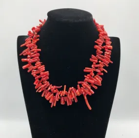 Vintage Talbots Faux Natural Coral Double Strand Necklace /b