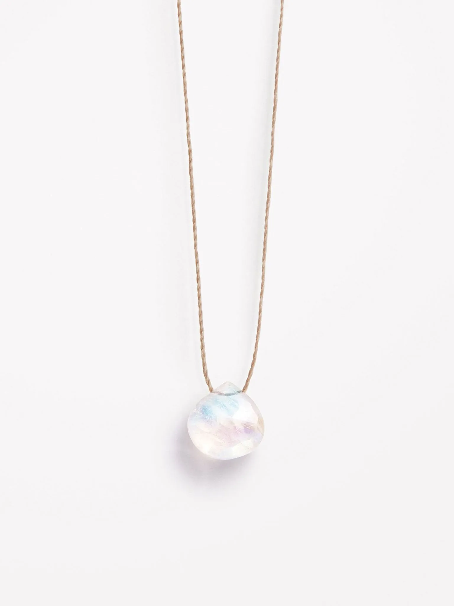 Wanderlust Life Fine Cord Necklace - Rainbow Moonstone