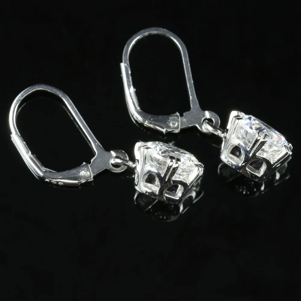 White Quartz Silver Earrings