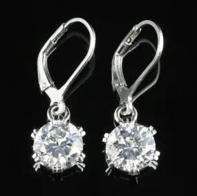 White Quartz Silver Earrings