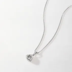 White Topaz April Birthstone Necklace - Silver