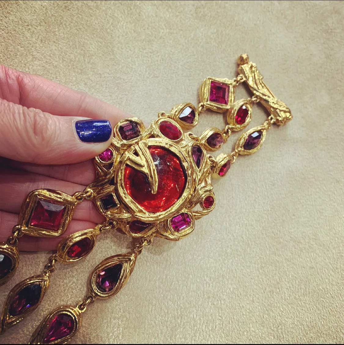 Yves Saint Laurent Red and Pink Statement bracelet