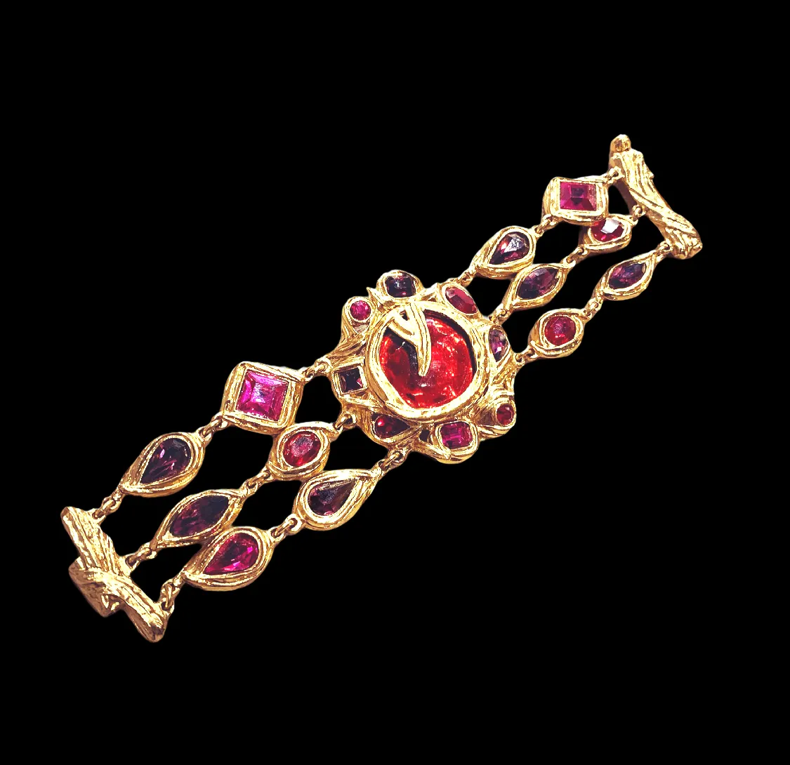 Yves Saint Laurent Red and Pink Statement bracelet