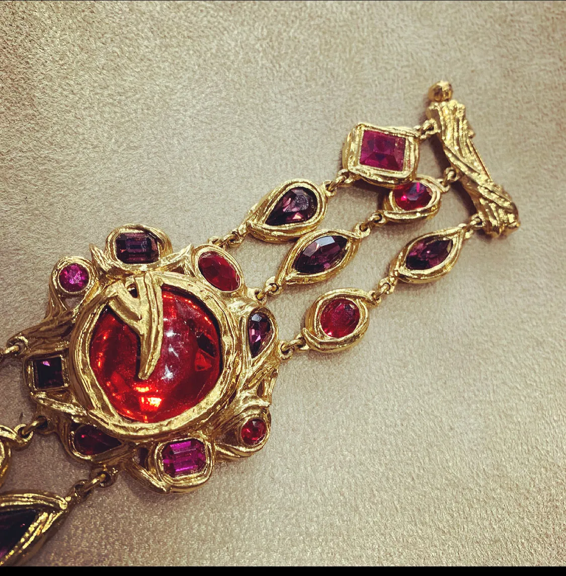 Yves Saint Laurent Red and Pink Statement bracelet