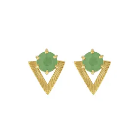 Zoe & Morgan Violet Stud Earrings - Gold Plated & Apatite