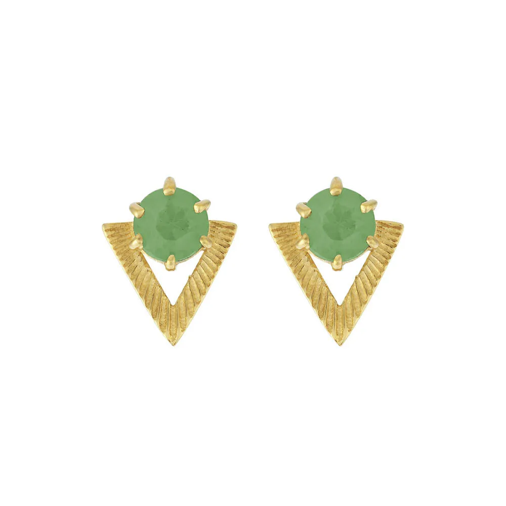 Zoe & Morgan Violet Stud Earrings - Gold Plated & Apatite